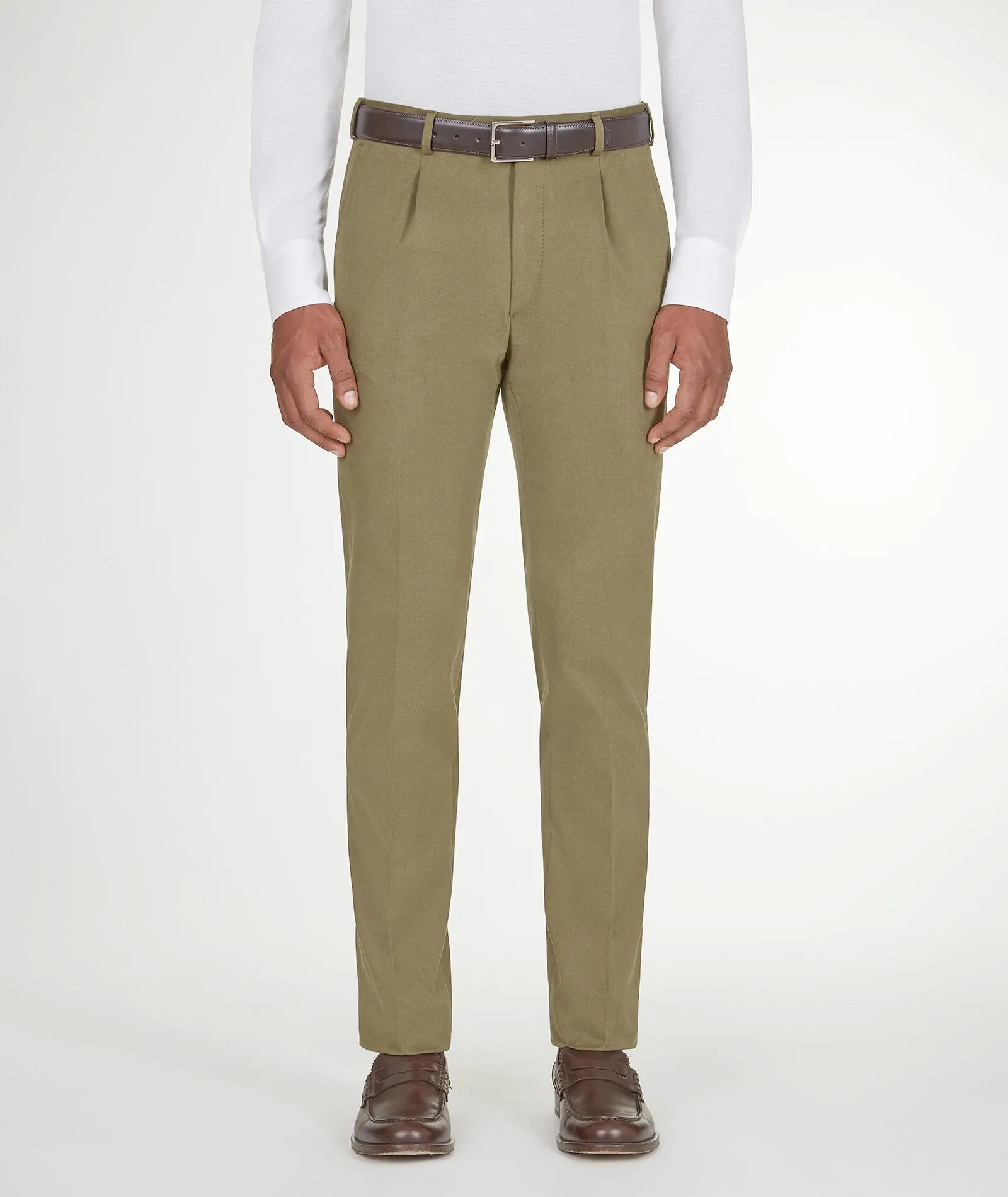 Green in Stretch Cotton Twill Chinos