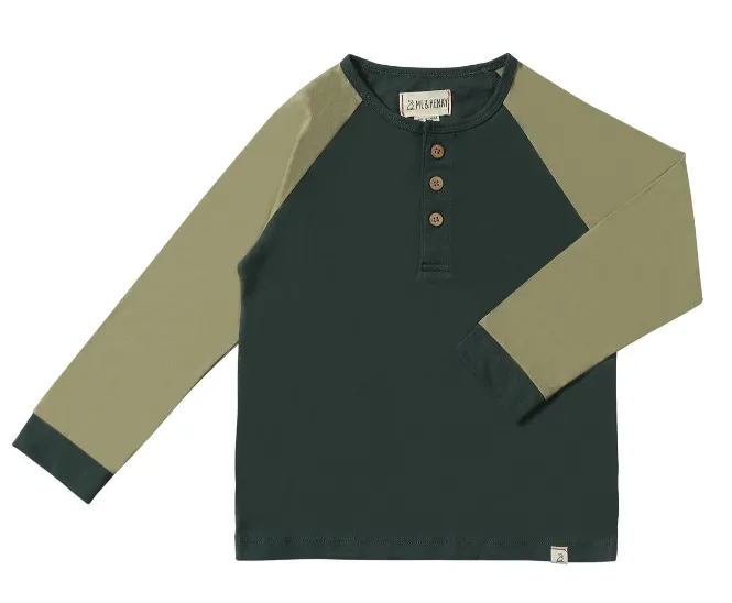 Green Raglan Henley