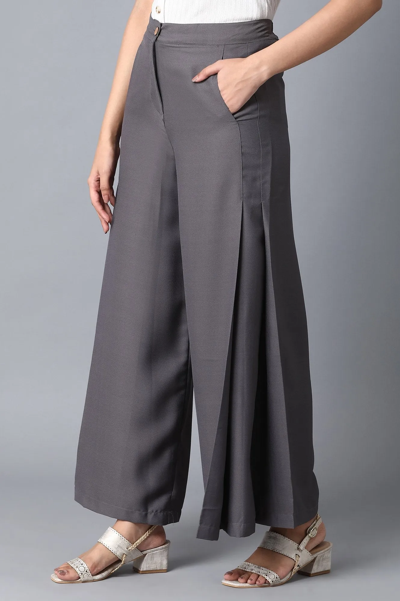 Grey Loose Fit Palazzo