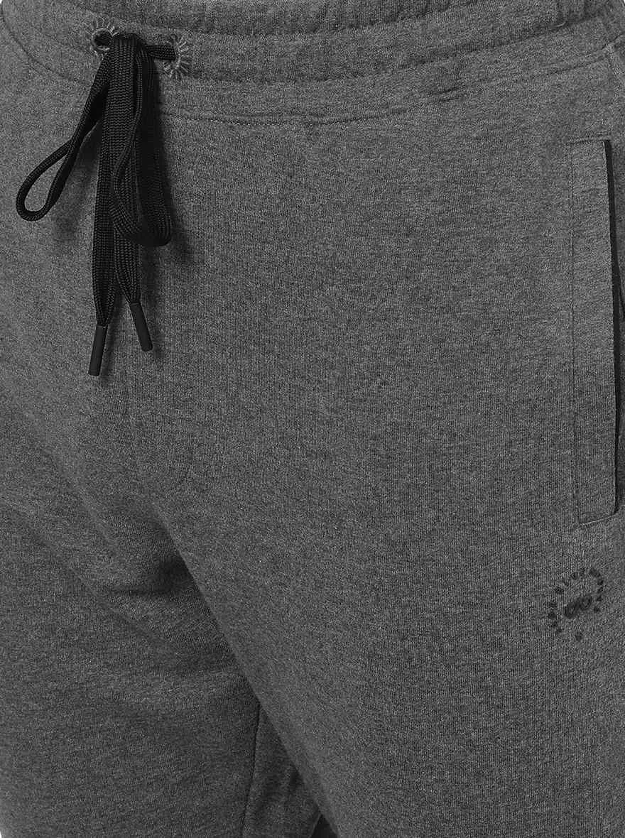 Grey Melange Solid Regular Fit Track Pant | JadeBlue