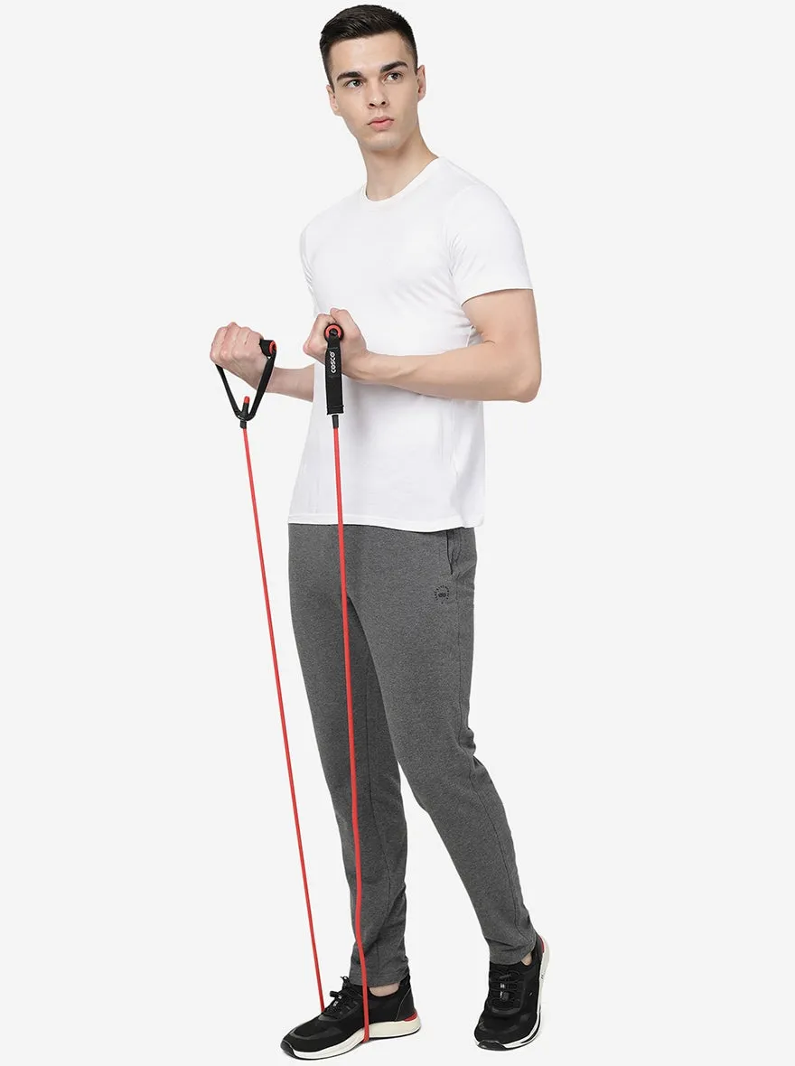 Grey Melange Solid Regular Fit Track Pant | JadeBlue