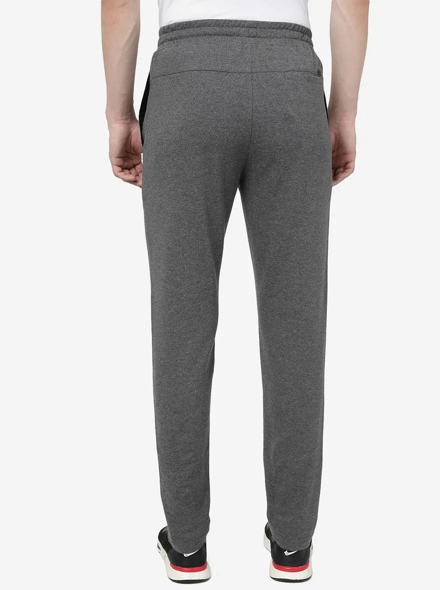 Grey Melange Solid Regular Fit Track Pant | JadeBlue