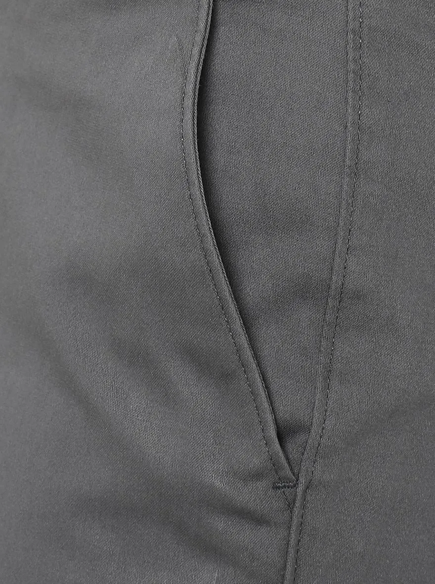 Grey Solid Super Slim Fit Casual Trouser | Greenfibre