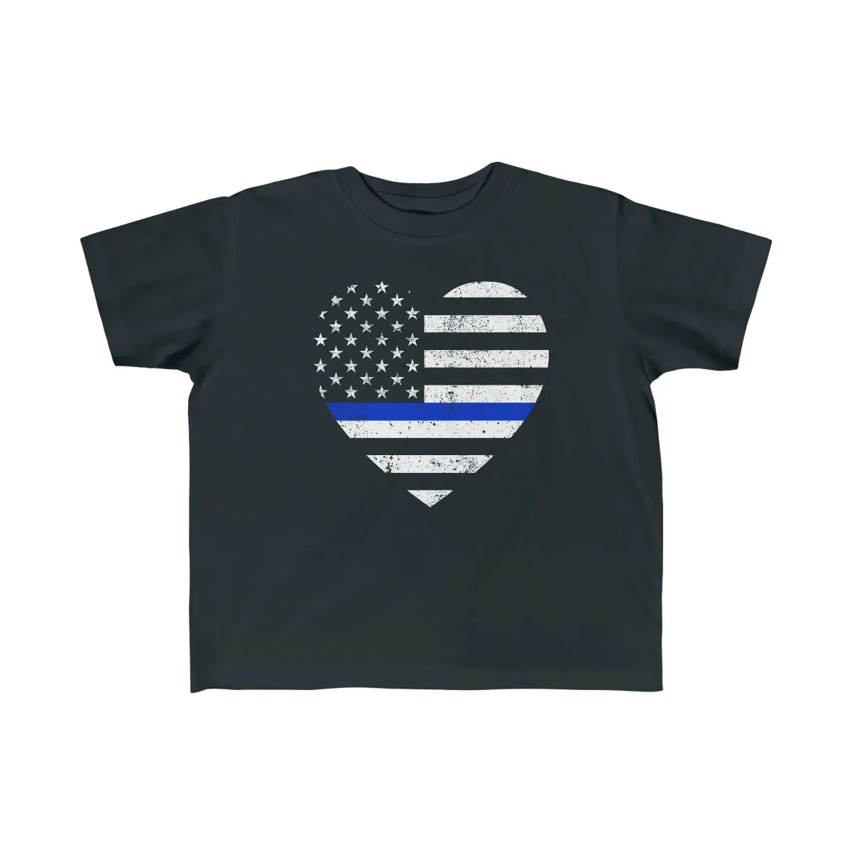 Grunge Heart Flag © Toddler Tee (Thin Blue Line)