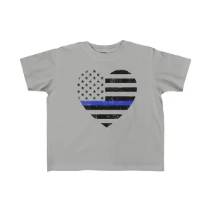 Grunge Heart Flag © Toddler Tee (Thin Blue Line)