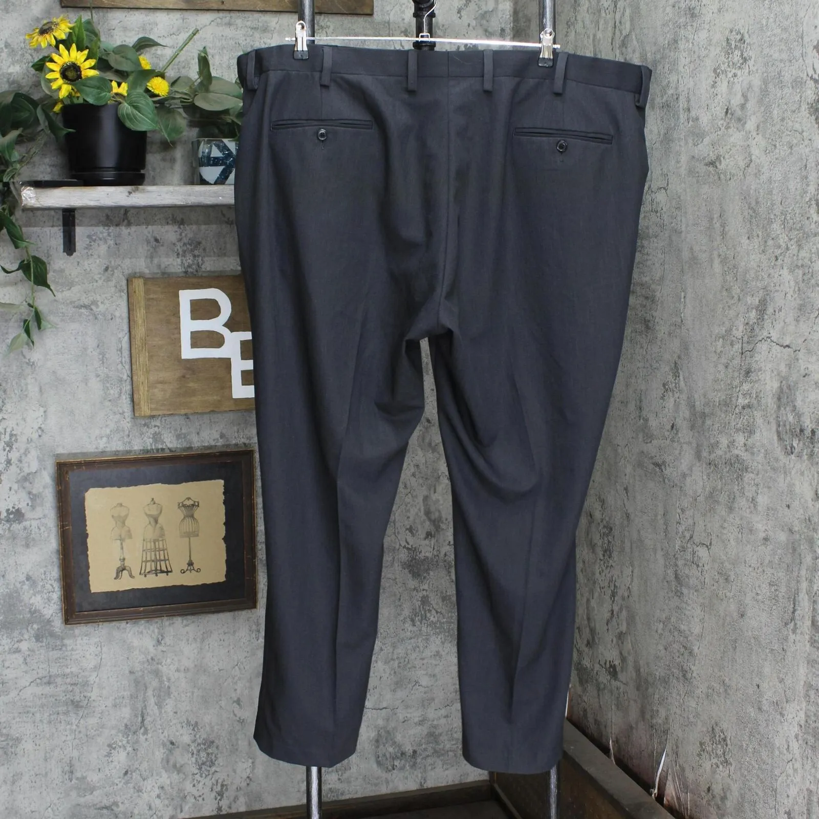 GS Perfect Fit Mens Stretch Dress Pants 16692574998cea Charcoal Gray 52x30