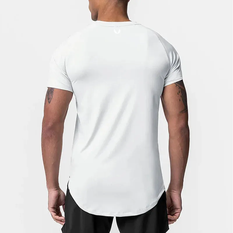 Gym Summer Men's Fitness Quick Dry Running Short Sleeve T-Shirt - Skinny O Neck Sweatshirt, Male Casual Tee Tops, Workout Clothing