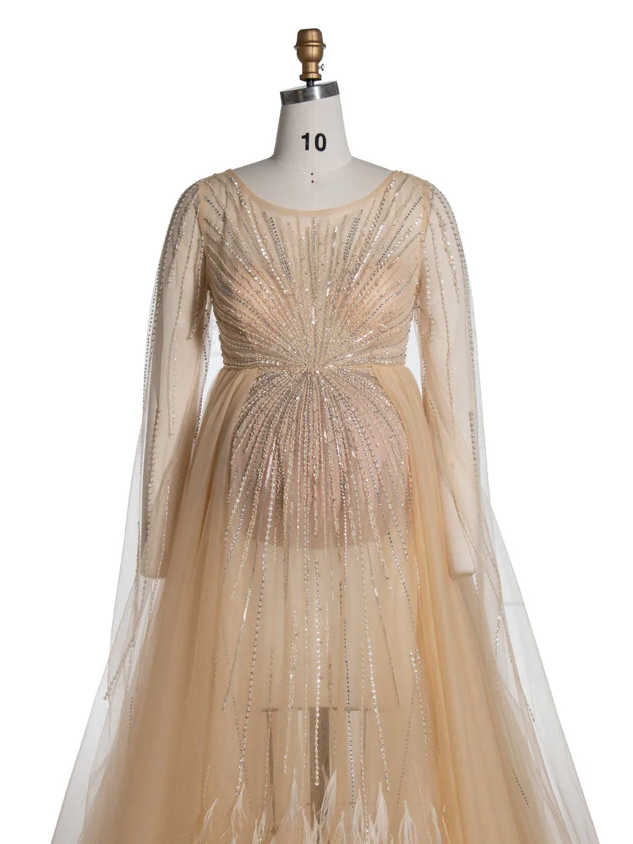 Hand-Beaded Maternity Dress for Photoshoot Elegant  Photography Gowns YW24074
