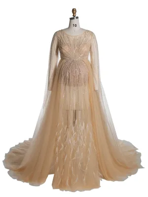 Hand-Beaded Maternity Dress for Photoshoot Elegant  Photography Gowns YW24074