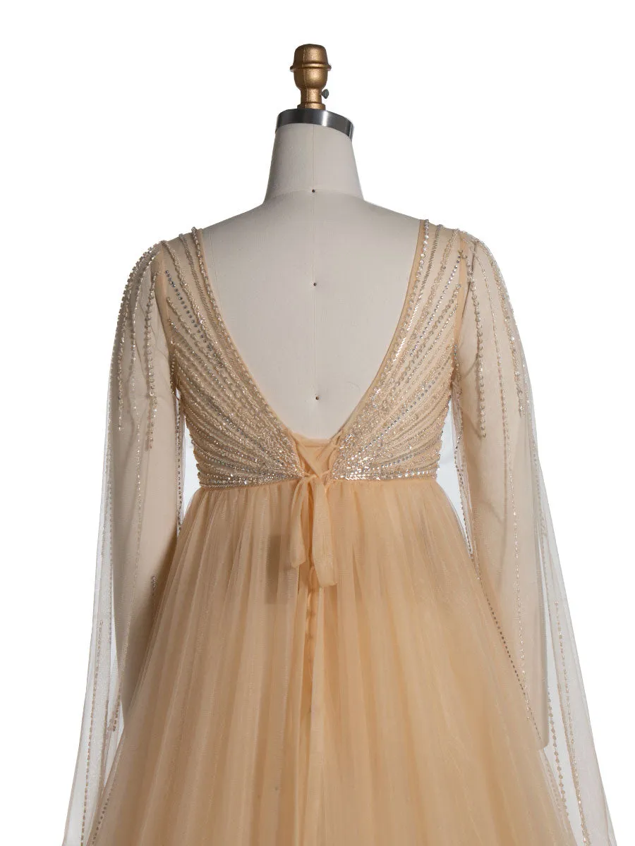 Hand-Beaded Maternity Dress for Photoshoot Elegant  Photography Gowns YW24074