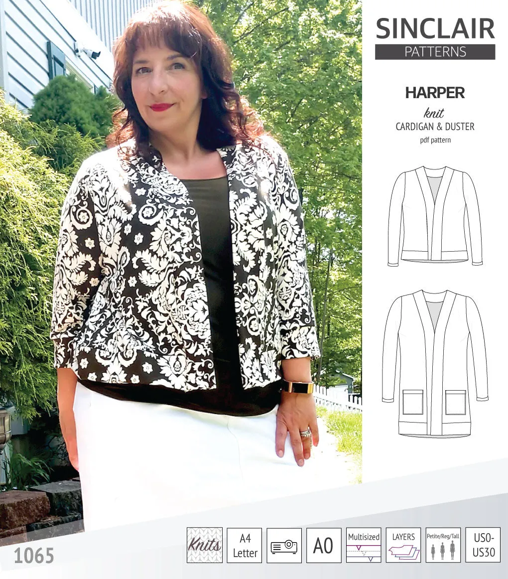 Harper classic knit cardigan and duster (PDF)