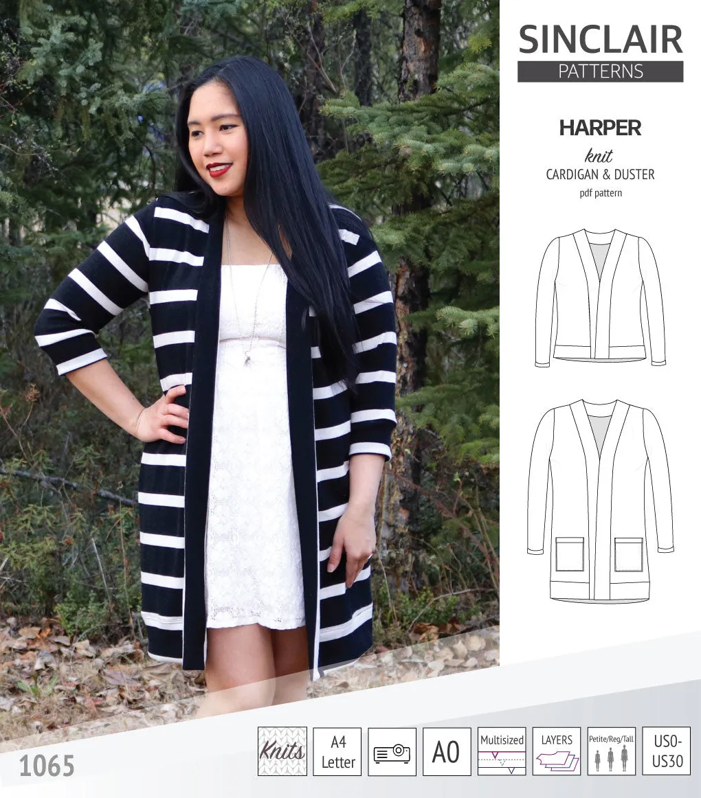 Harper classic knit cardigan and duster (PDF)