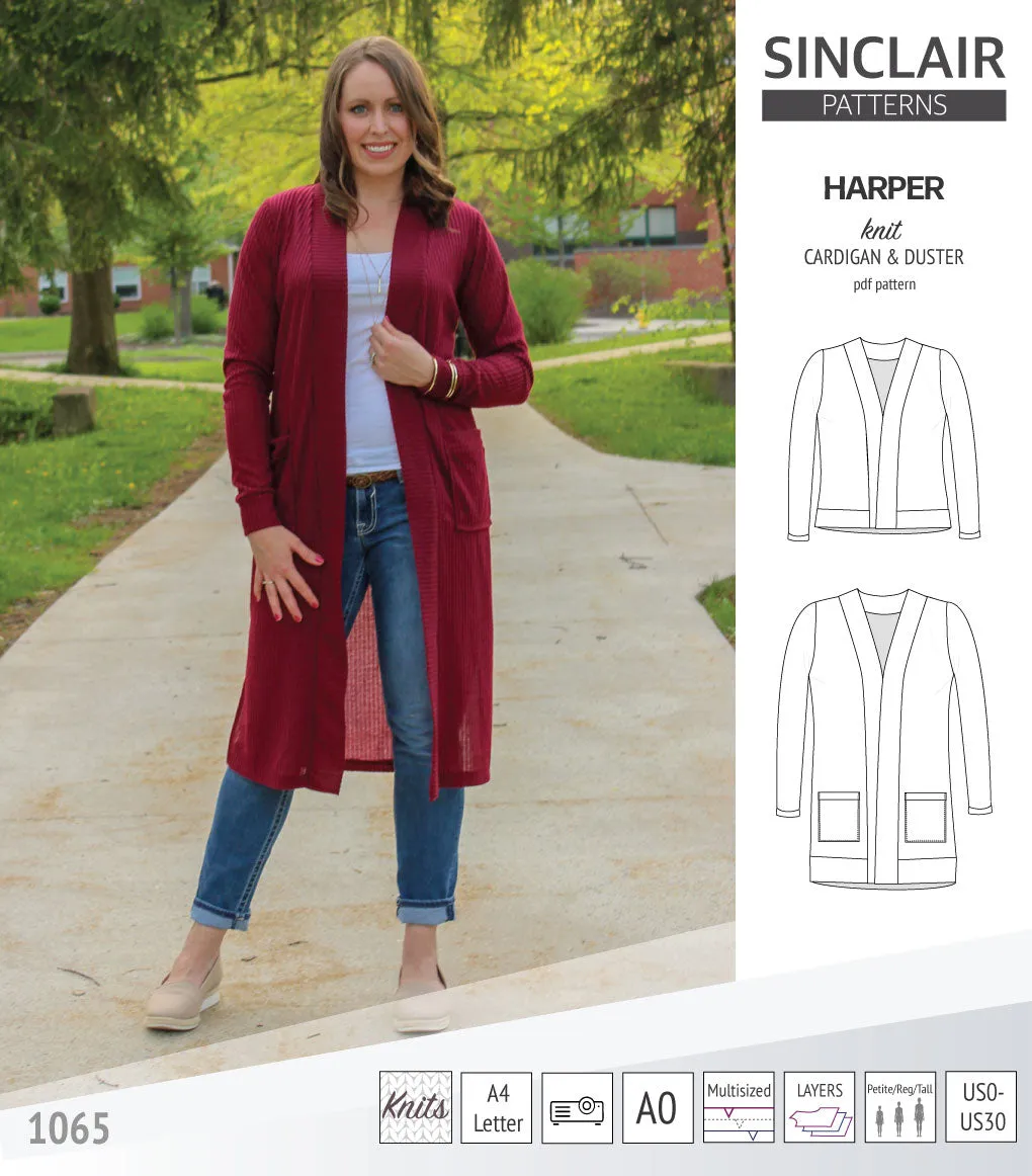 Harper classic knit cardigan and duster (PDF)