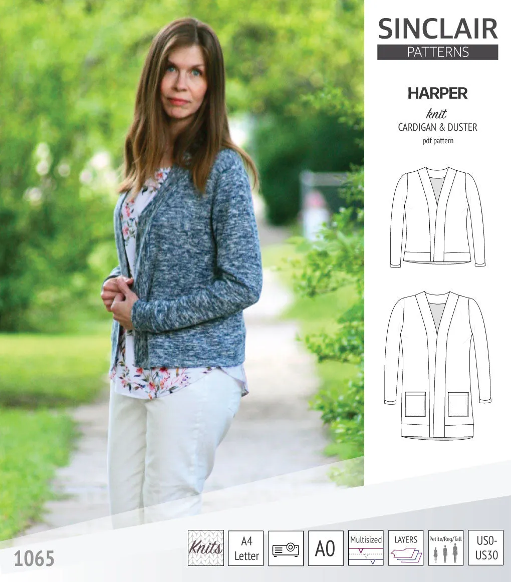 Harper classic knit cardigan and duster (PDF)