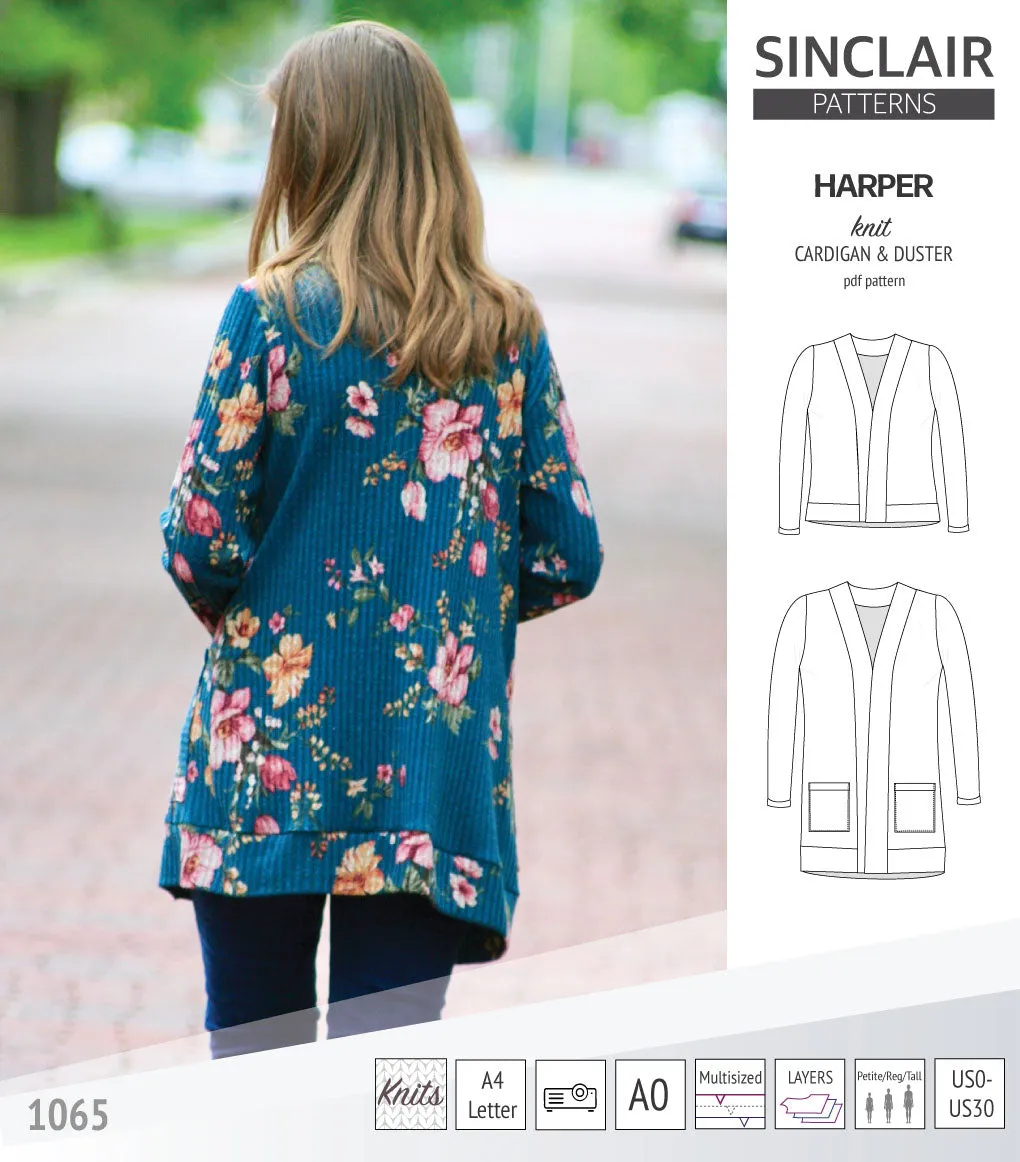 Harper classic knit cardigan and duster (PDF)