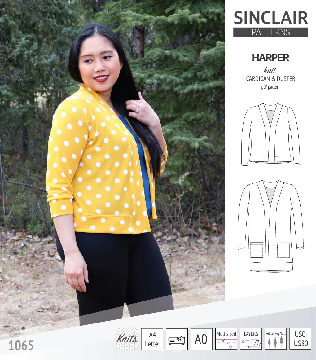 Harper classic knit cardigan and duster (PDF)