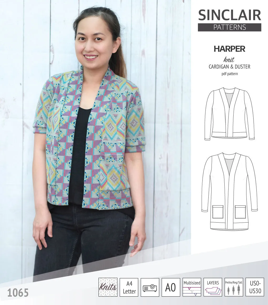 Harper classic knit cardigan and duster (PDF)