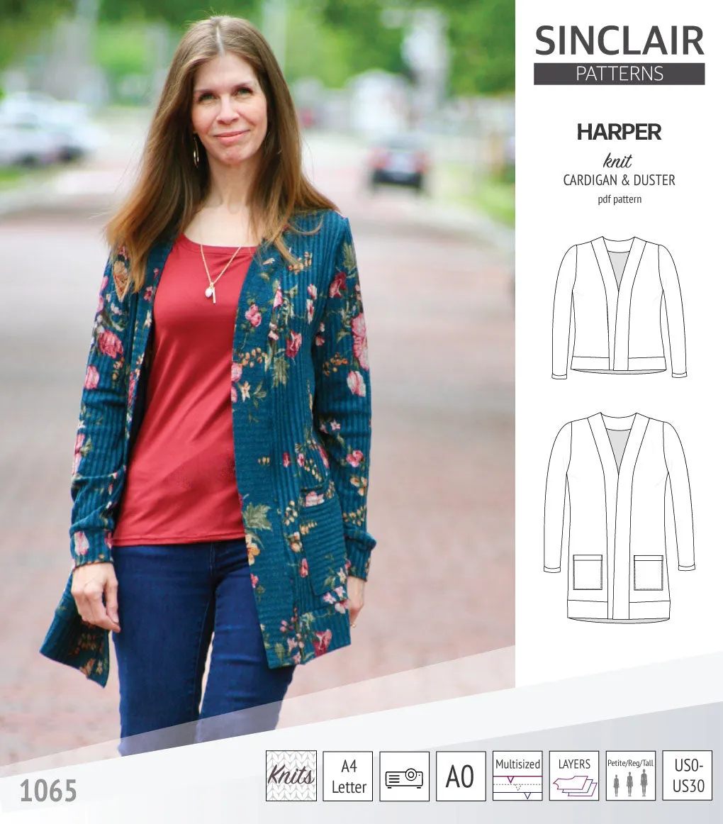 Harper classic knit cardigan and duster (PDF)
