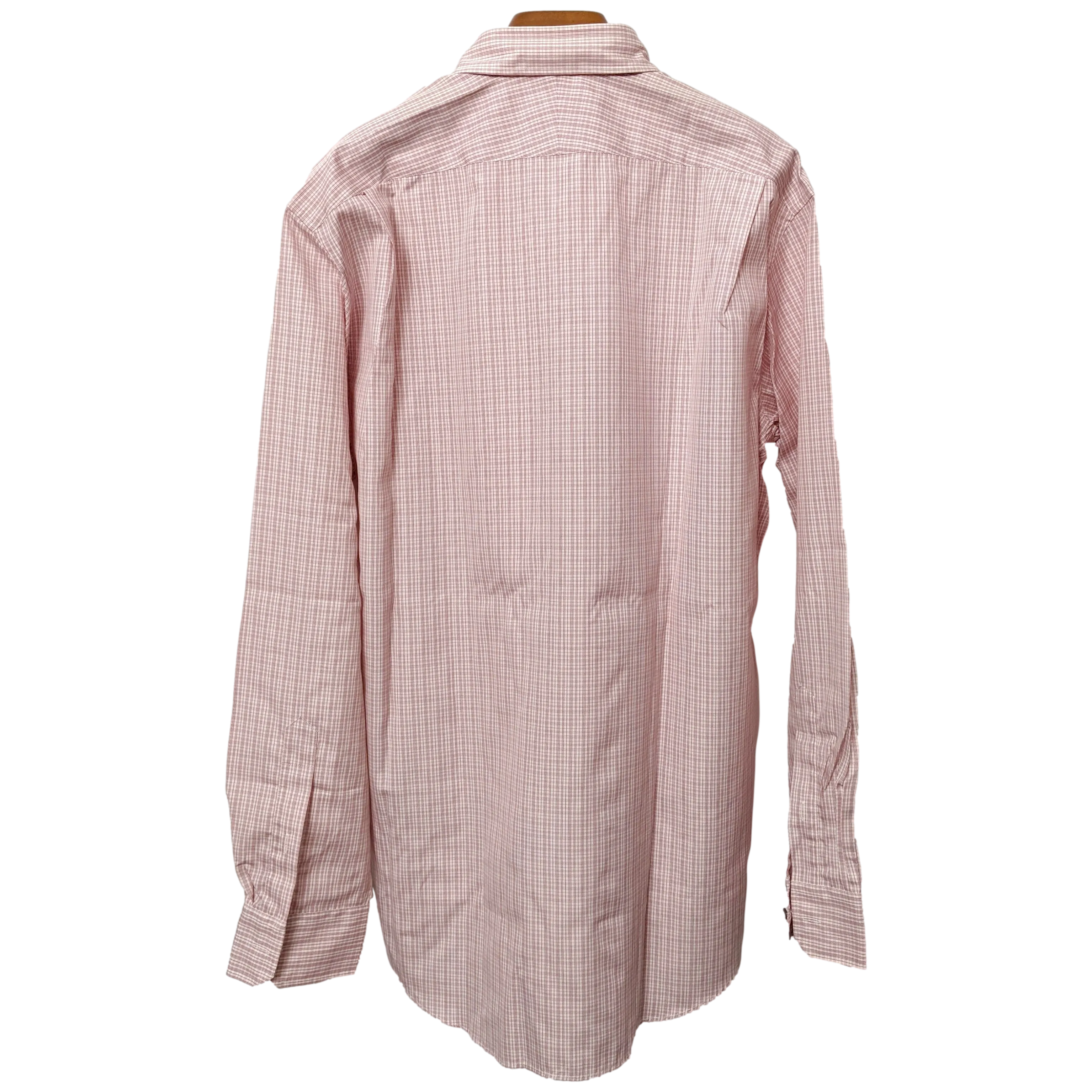 Hermes Men's Plaid Rose Cotton Long Sleeves Shirt, Sz42, New!