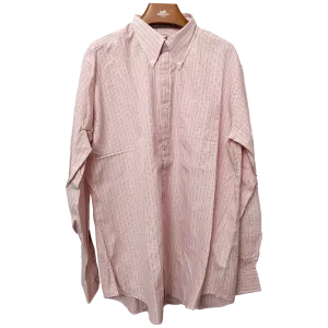 Hermes Men's Plaid Rose Cotton Long Sleeves Shirt, Sz42, New!
