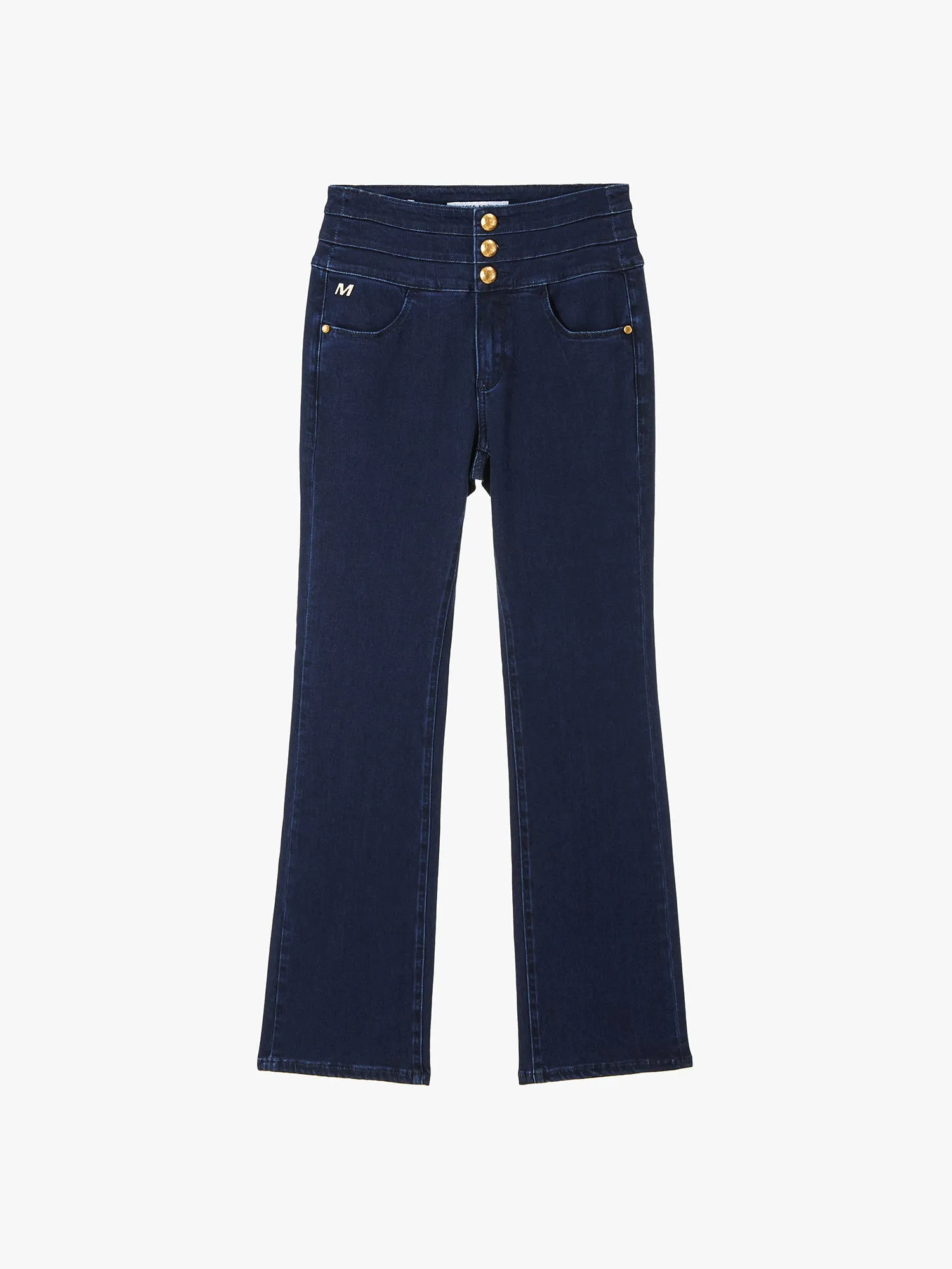 High Waisted Flared Cropped Jeans