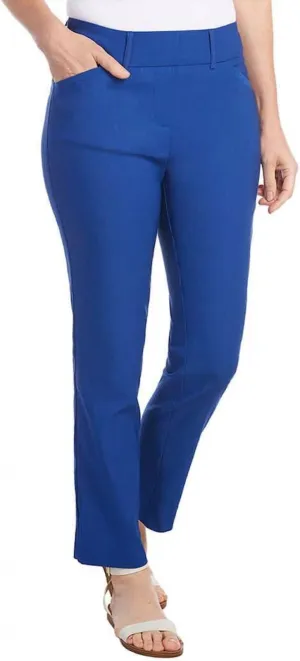 Hilary Radley Women Mid-Rise Stretch Pull-On Ankle Pant 1753633 Mazarine Blue L
