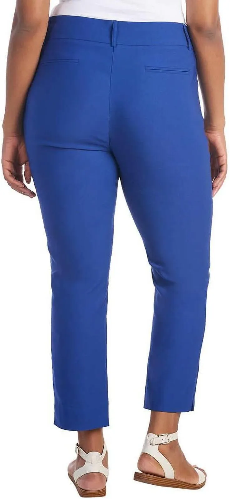 Hilary Radley Women Mid-Rise Stretch Pull-On Ankle Pant 1753633 Mazarine Blue L