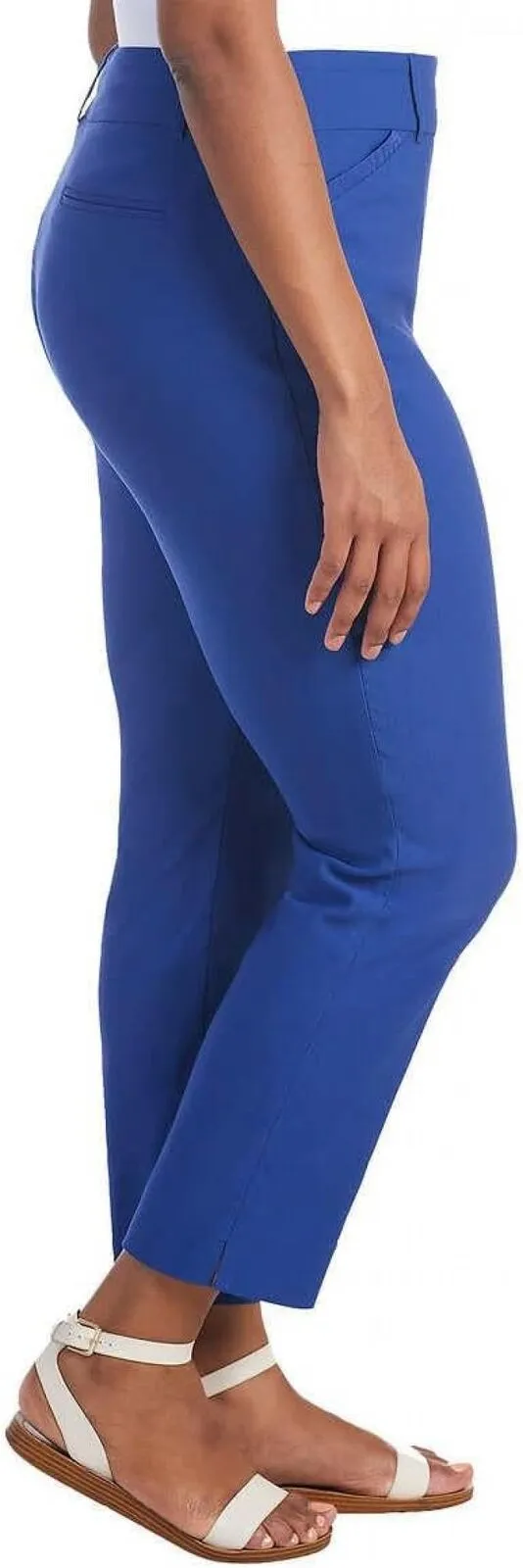 Hilary Radley Women Mid-Rise Stretch Pull-On Ankle Pant 1753633 Mazarine Blue L