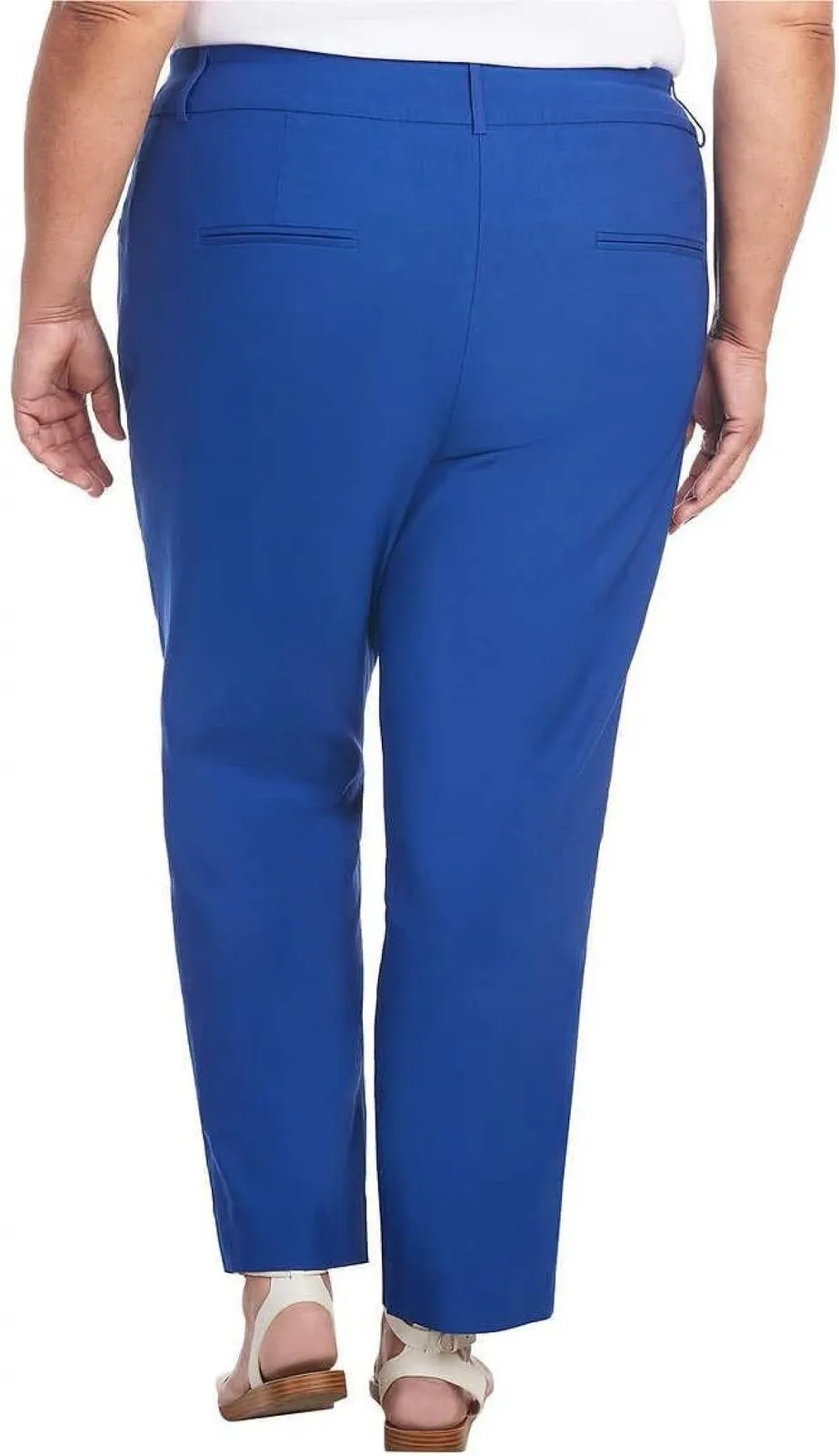Hilary Radley Women Mid-Rise Stretch Pull-On Ankle Pant 1753633 Mazarine Blue L