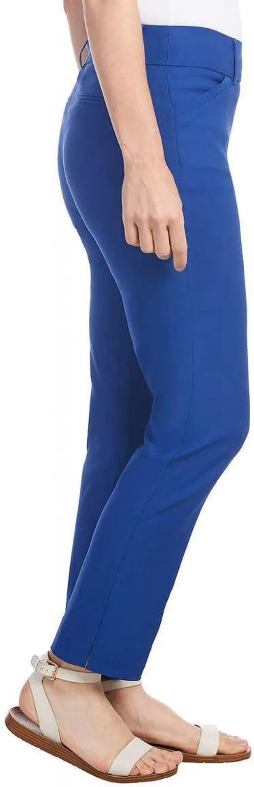 Hilary Radley Women Mid-Rise Stretch Pull-On Ankle Pant 1753633 Mazarine Blue L