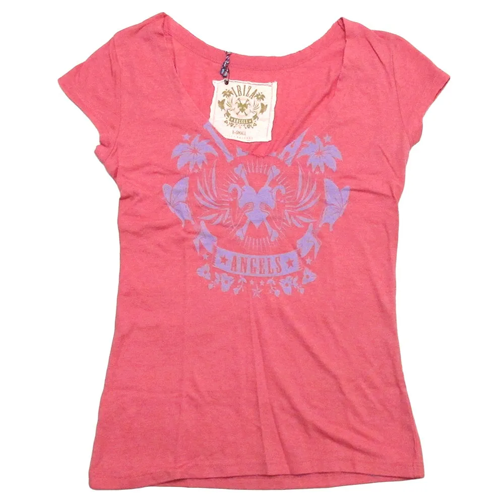 Ibiza Angels Classic Logo Women's Pink T-Shirt