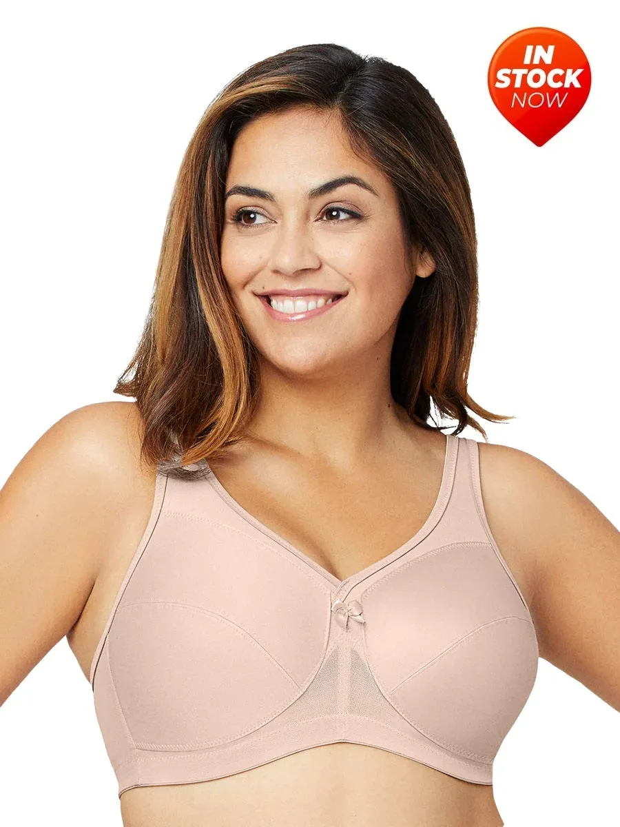 In Stock Glamorise Bra 1005 - Made To Move Wire-Free Support Bra - Beige