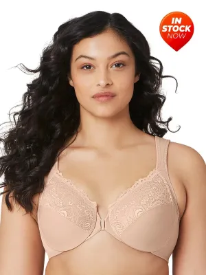 In Stock Glamorise Bra 1245 - Wonderwire Front Close Bra - Beige
