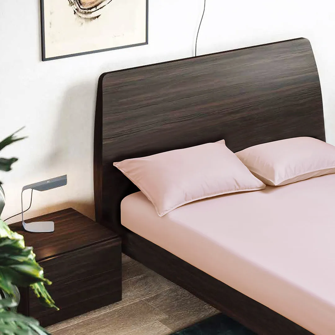 Intero BLANC Solid 100% Combed Cotton 980TC Fitted Sheet Set Cerise – Blush