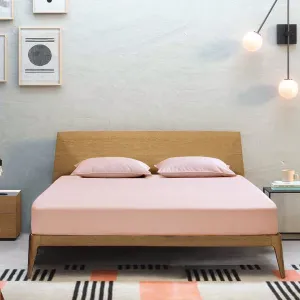 Intero BLANC Solid 100% Combed Cotton 980TC Fitted Sheet Set Cerise – Blush