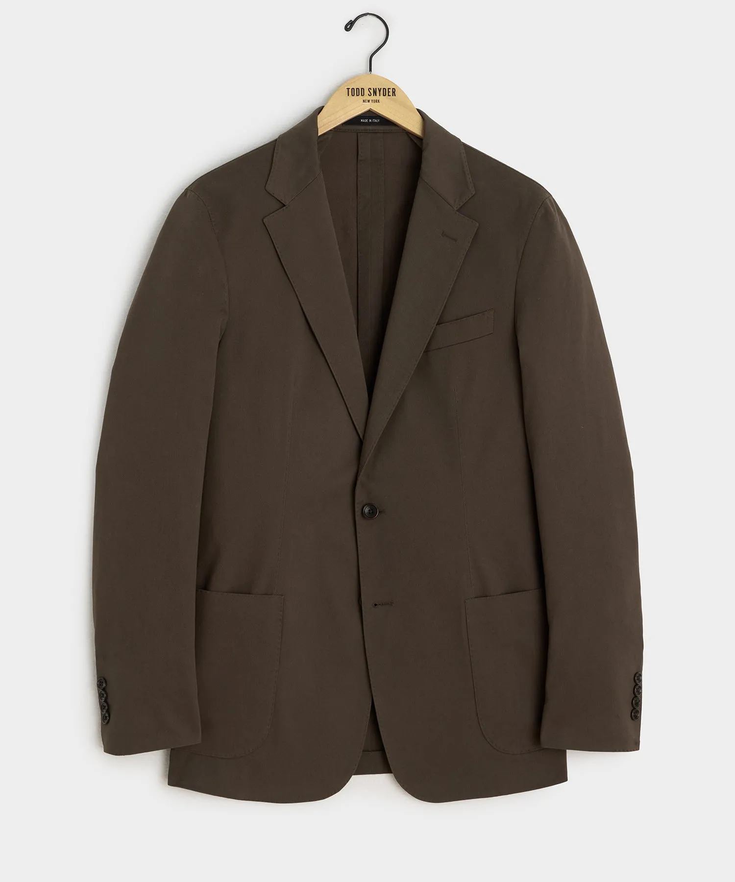Italian Cotton Sport Coat in Dark Brown