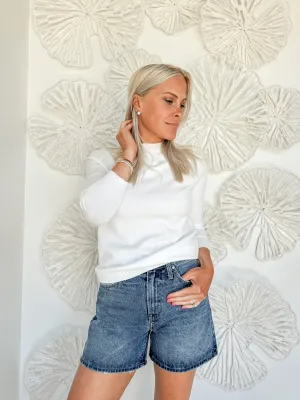 Ivory Rounded Neck Lightweight Sweater