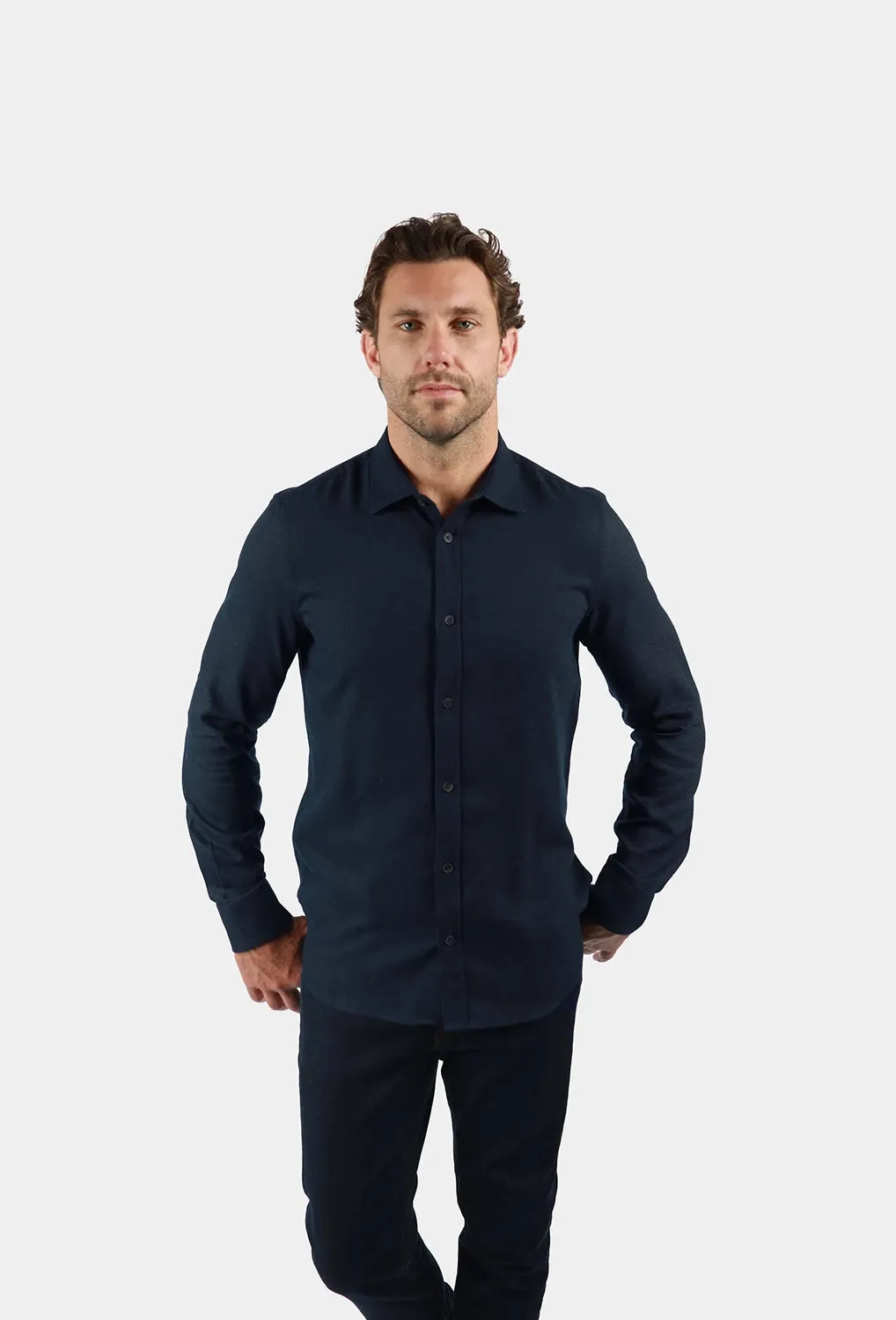 JAMES HARPER 2 TONE TWILL L/S SHIRT JHS582