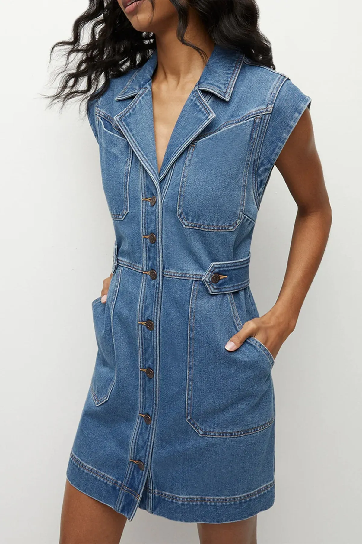 Jax Denim Shirtdress in Light Cornflower