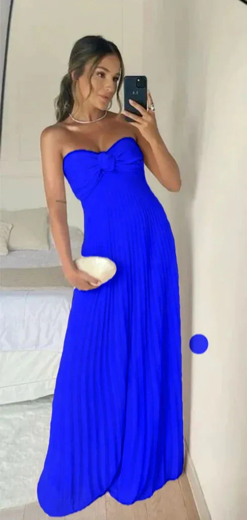 JazzHer Classy A Line Strapless Light Pink Chiffon Long Prom Dresses Evening Dress With Ruffles (PRE-ORDER)