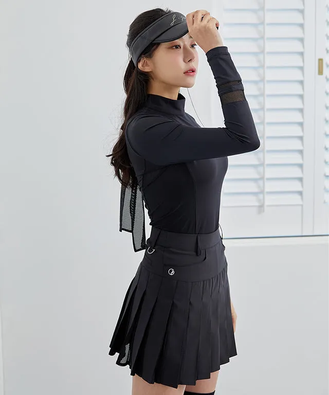 J.Jane Mesh Ribbon Cooling T-Shirts (Black)
