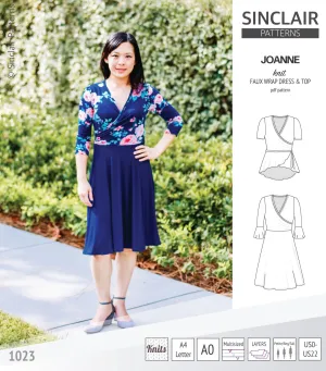 Joanne faux wrap knit dress with flared skirt (PDF)