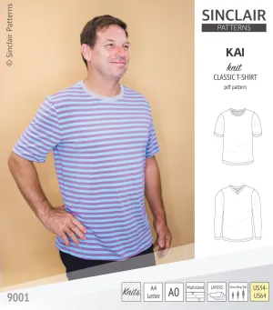 Kai semi fitted crew neck t-shirt for men (PDF)
