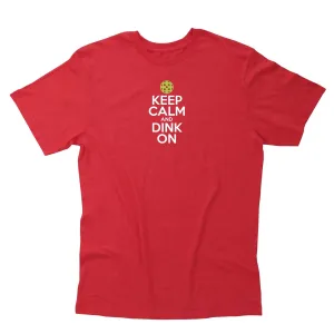 Keep Calm & Dink On Mens Pickleball T-Shirt - Vintage Casual Cotton Blend
