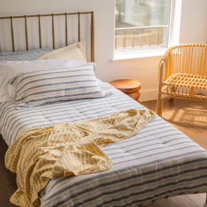 Kids Bunk Quilt and Sham - Navy and Cream Bay Stripe