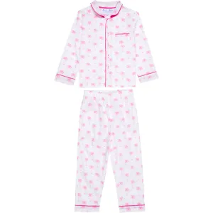 Kids Pink Palm Tree Long PJ Set