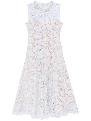 Lace pearl midi dress