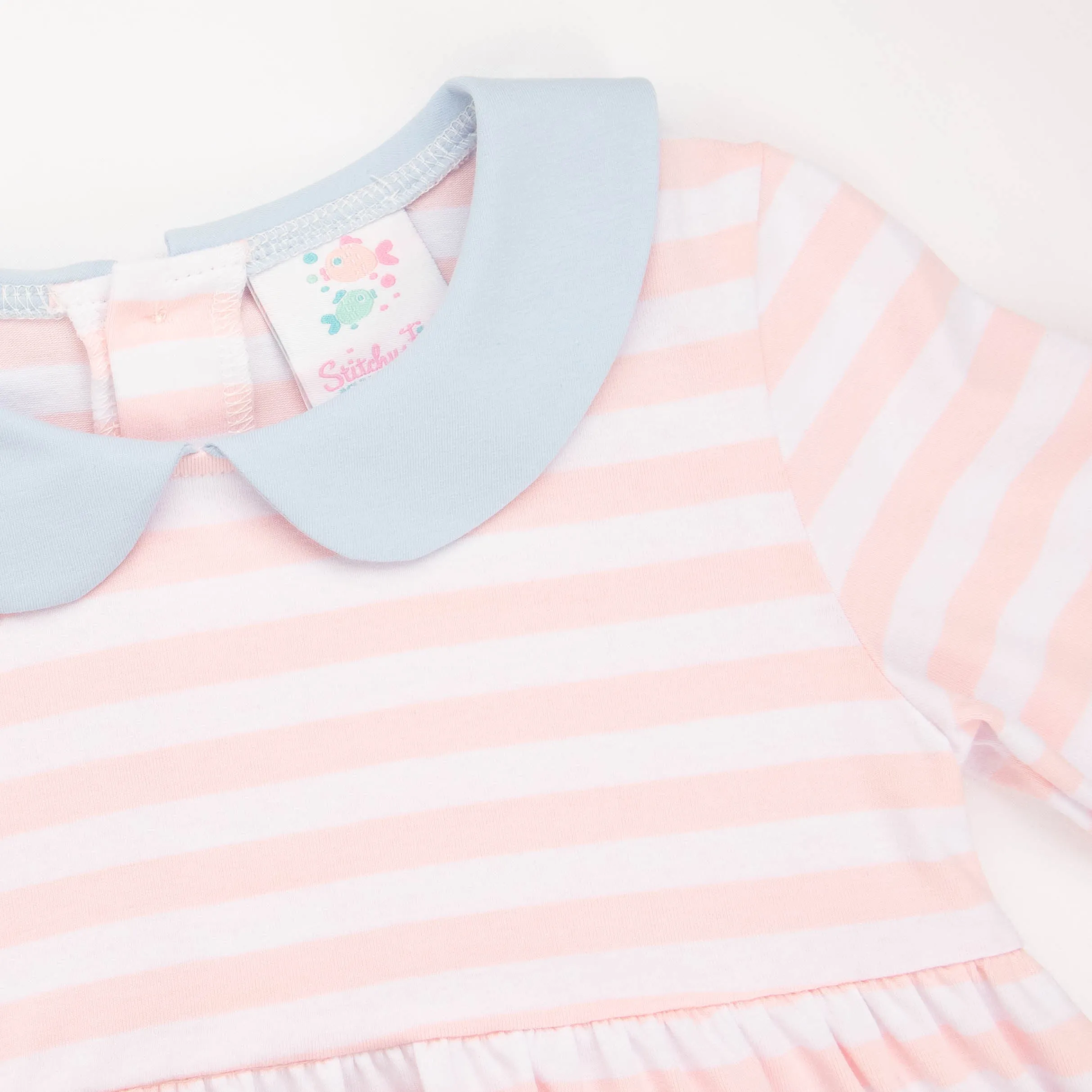 Lauren Dress, Light Pink Stripe