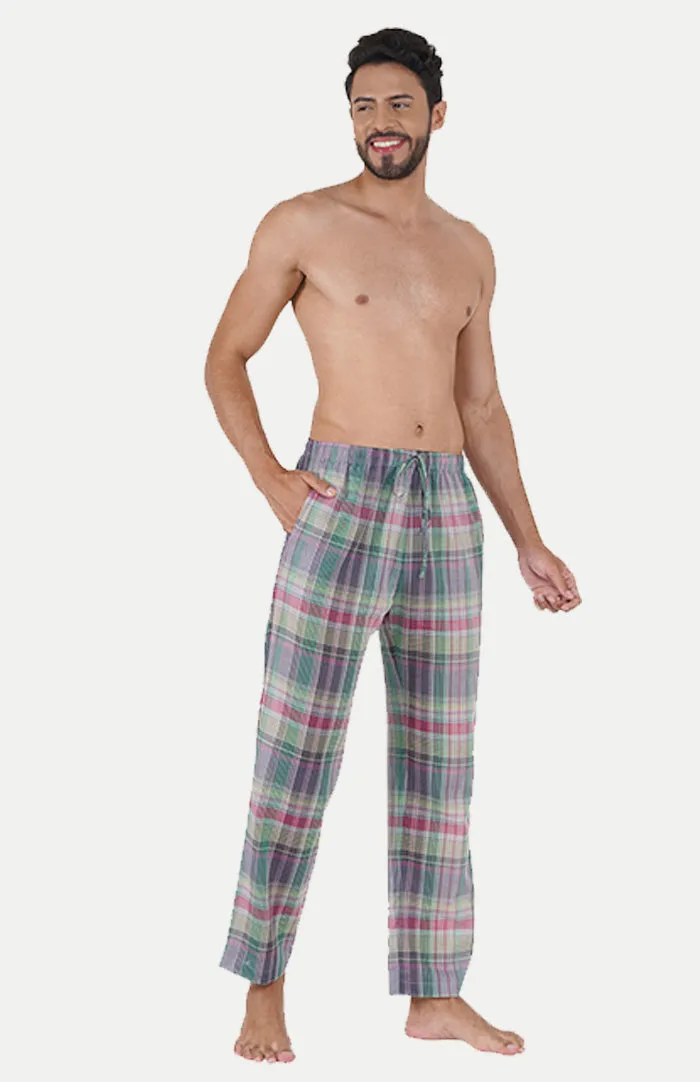 LAVENDER CHECKERED LOUNGEWEAR SET | Half Sleeves