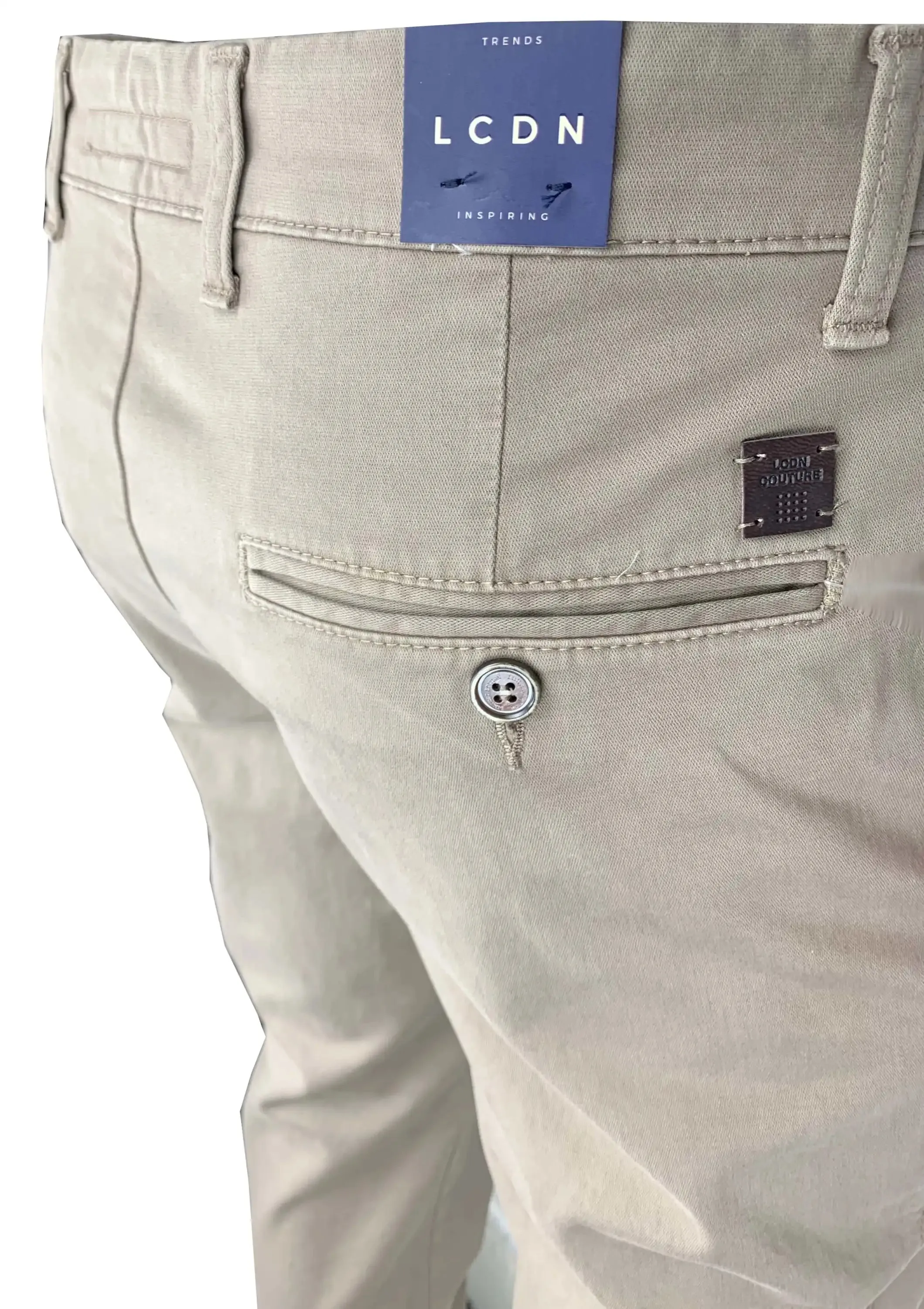 LCDN Luigi Stretch Mens Chino Trousers Taupe